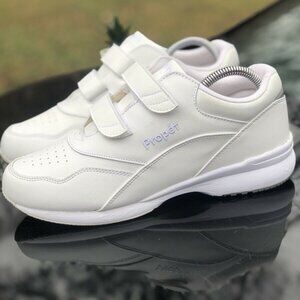 Propet WA2093 Double Strap Tour Walker Shoes White Leather‎ WOMENS Size 9 D(W)